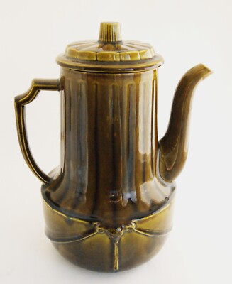 Vintage California Pottery Coffee Pot Lane and Co. Van Nuys Amazing Green Glaze