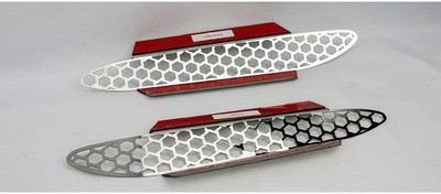 ACC Side Vent Grilles fits 05-13 Corvette Base C6-2pc Matrix Stainless/Polished