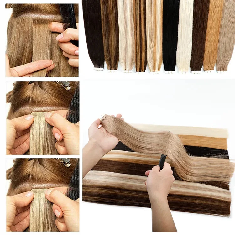 Tape In / On 100% Echthaar Remy Hair Extensions Haarverlängerung 2,5g / Tresse - Bild 2 von 2