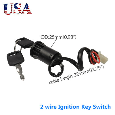 2 Wire Ignition Key Switch Barrel For  50 110 125cc 250cc Quad Dirt Bike ATV