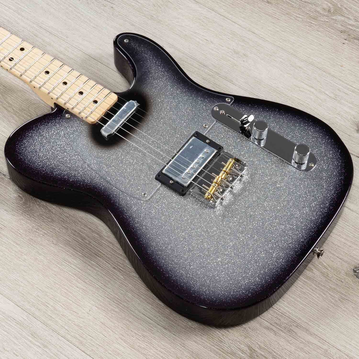 Fender Custom Shop 1963 Telecaster NOS Guitar, Maple, Silver Sparkle Black Burst