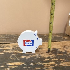 Pepsi Piggy Bank White Blue Red Plastic Soda Advertising Collectible Bank