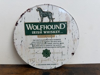 WOLFHOUND IRISH WHISKEY BLECH- Werbeschild - Vintage Retro Bar 20cm Pub Garage