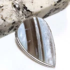 Owyhee Blue Opal 925 Silver Plated Pendant 2.2" Mother's Day Gift Trendy GW