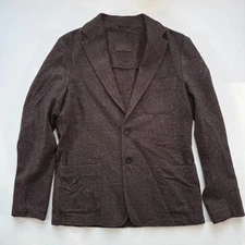 ALTEA Wool Silk Cashmere Unstructured Blazer Mens Small Brown Unlined Made Italy