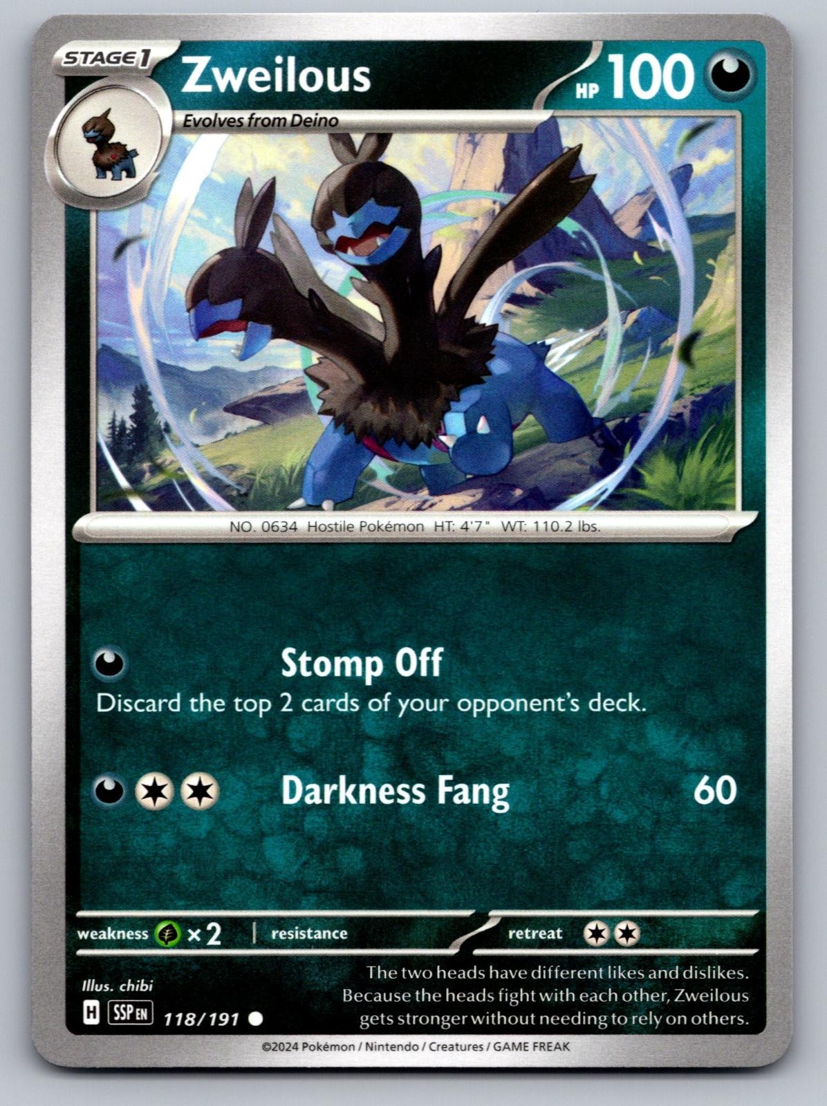 Zweilous 118/191 Common Surging Sparks Pokemon Near Mint