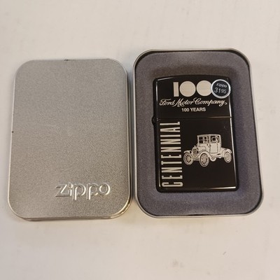 FORD 100TH ANNIVERSARY CENTENNIAL ZIPPO LIGHTER MINT IN BOX 2002