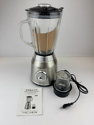 Sokany Standmixer 800W 1,5L Mixer mit Zerkleinerer Edelstahl