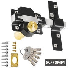 50/70mm Double Sides Long Throw Gate Lock with 5 Keys for Garden Gate Locking