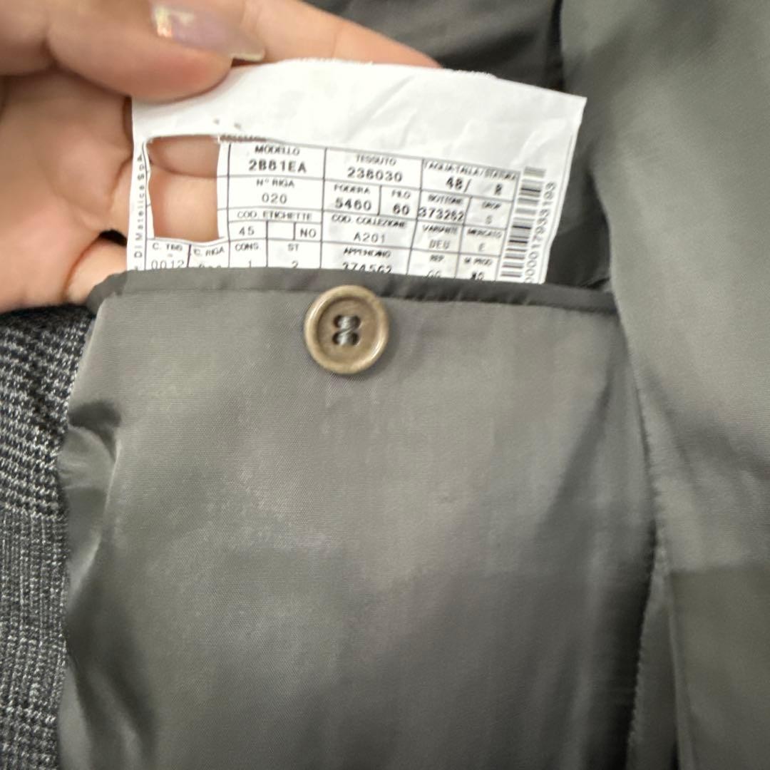 Armani dark gray check pattern top and bottom set - image 11