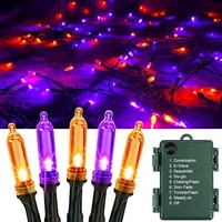 Halloween Lichterkette 12M 120 LED Batterie Wasserdicht 8 Modi Deko AußEn Innen