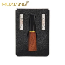 MUXIANG 32 Ring Rosewood Cigar Tips Holder Cigar Mouthpiece With 2pcs 9mm Filter