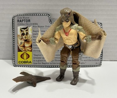 G.I. Joe ARAH 1987 COBRA Falconer 'Raptor' w/Wings Falcon & Card