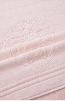 Versace Bath Towel & Bath Mat Pink Medusa Head 100% Authentic Brand New