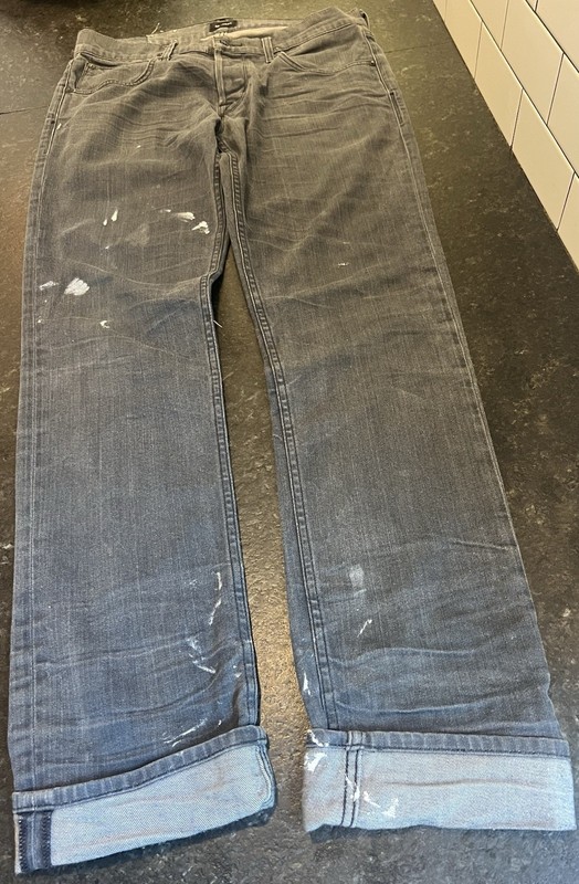 Hudson Men's Gray Dark Wash Denim Jeans Straight Fit Mid Rise 5-Pocket