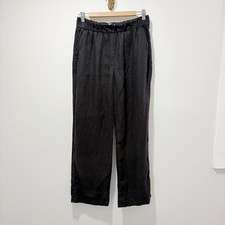 Everlane The Linen Easy Pant Size Medium Black European Flax Wide Leg Elastic