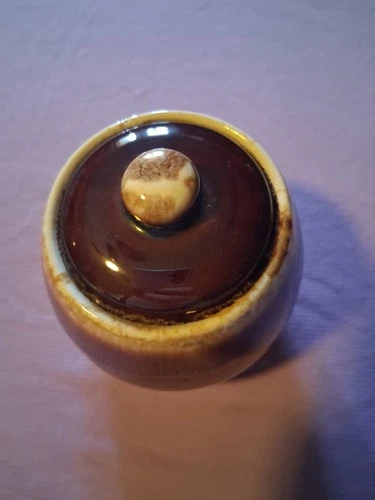 Vintage McCoy Brown Drip Glaze Sugar Bowl