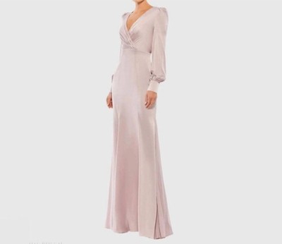 Mac Duggal Ruched Bishop Sleeve Gown Size 12