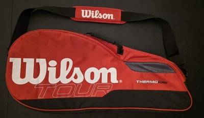 Wilson Tour Thermoguard Tennis Racket Bag Red Black Shoulder Carry Case