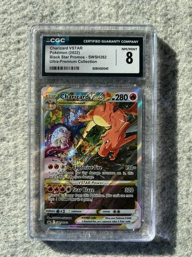 CGC 8 NM-MINT Charizard VSTAR SWSH262 FULL ART HOLO 262 PROMO Pokemon Card