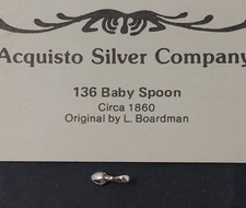 Miniature Sterling Silver Signed Acquisto Baby Spoon #136 w/original box & paper