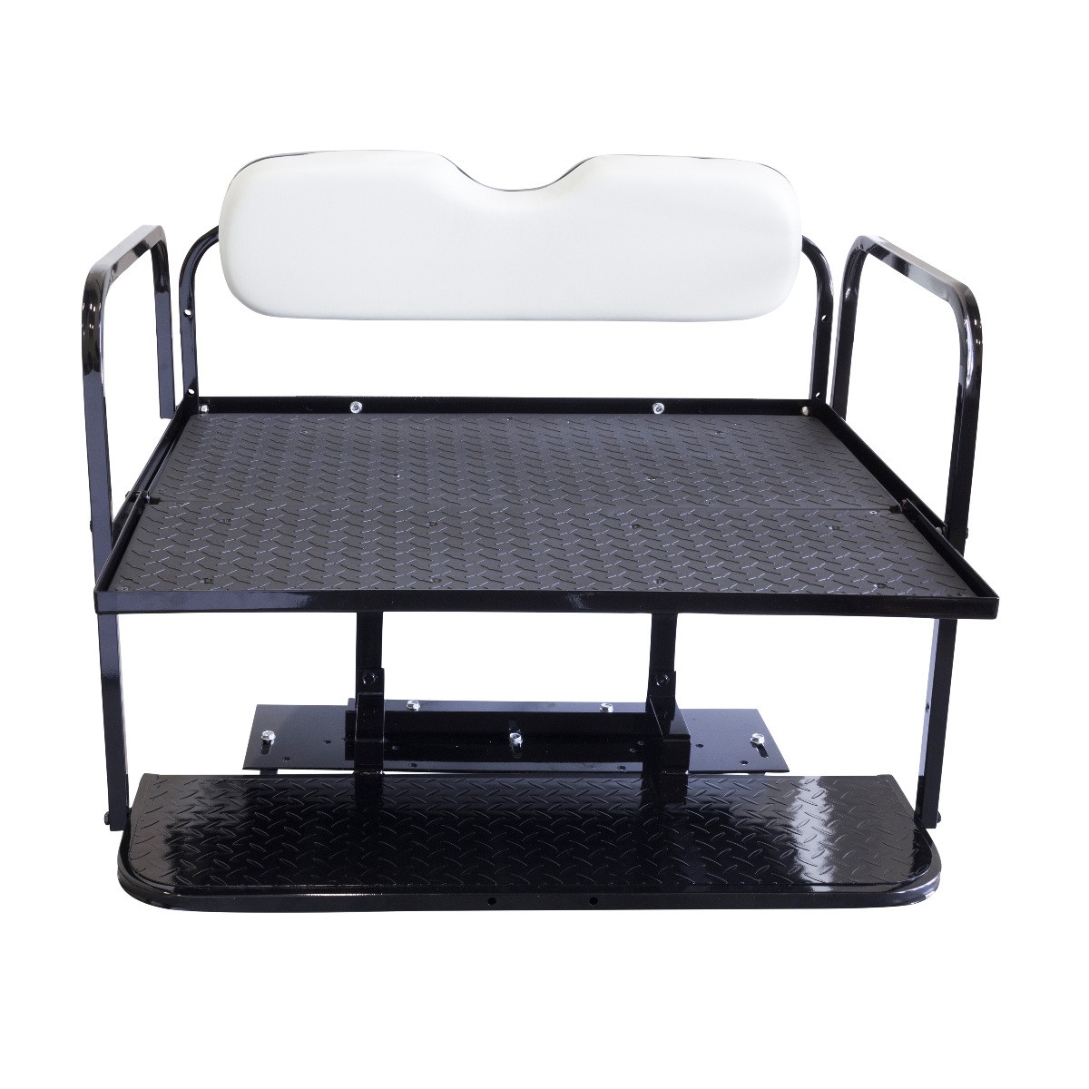 Club Car DS (00.5-14) Golf Cart Rear Seat Kit with Factory Match White Cushions