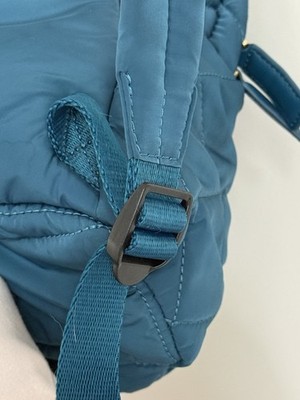 Marc Jacobs Crosby Quilted Nylon Backpack Teal Green Zip 