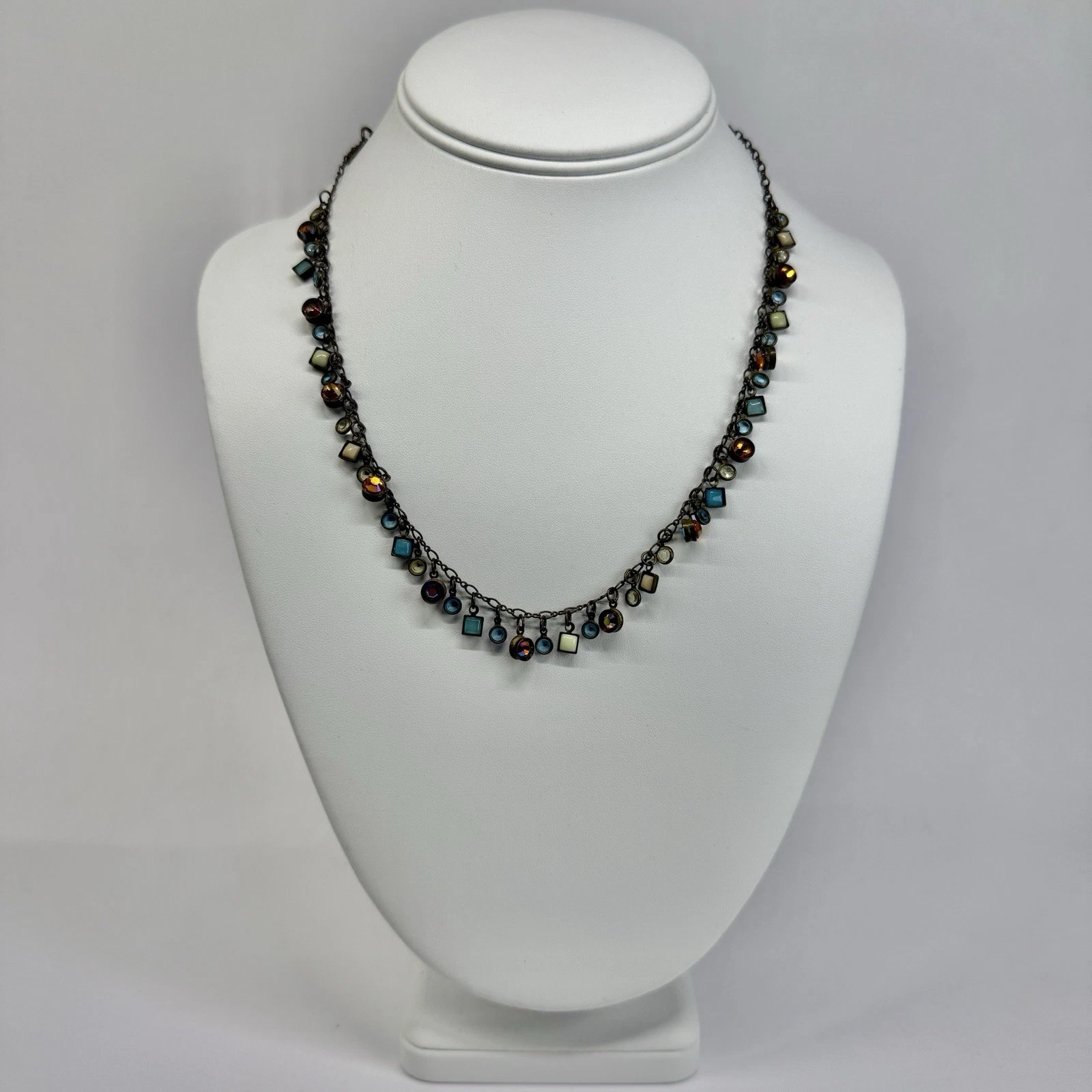 SORRELLI Swarovski Crystal Multicolor Floral Vintage Necklace Jewelry N385