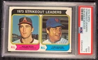 NOLAN RYAN TOM SEAVER 1974 TOPPS #207 '73 STRIKEOUT LEADERS PSA NM 7 ANGELS METS