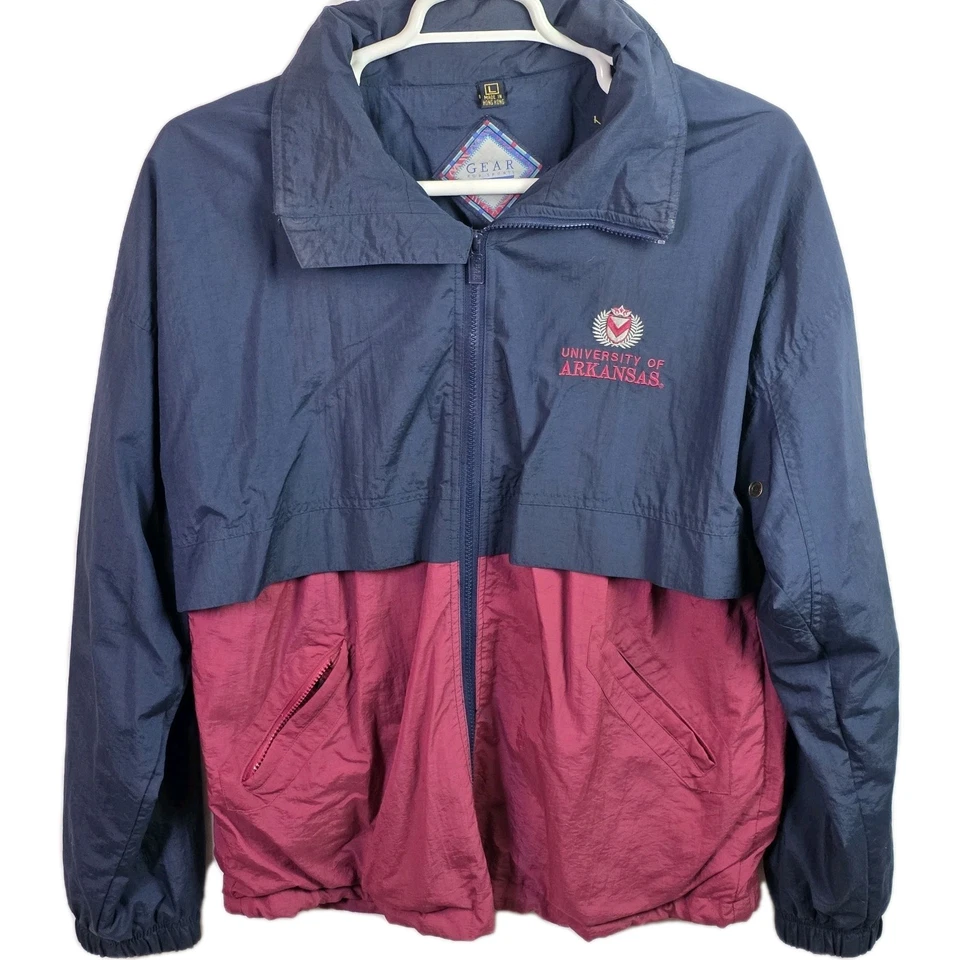 Equipamento vintage para esportes masculino grande Arkansas Razorbacks corta-vento - Imagem 2 de 4