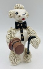 MCM Male Spaghetti Poodle Statuette Tie & Top Hat Vintage