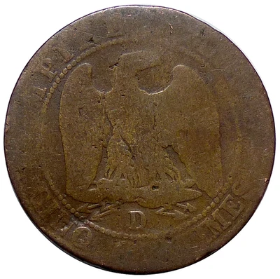 5 Centimes NAPOLÉON III 1857 D RARE - Photo 1/2