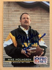Mike Holmgren Autographed Signed 1992 Pro Set Card #180 Green Bay Packers Coach