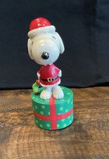 Peanuts Vintage 2005 Ceramic and Wood Push Up Finger Puppets Featuring Snoopy