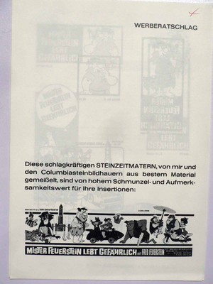 Mister Feuerstein lebt gefährlich - Alan Reed - Mel Blanc - Werberatschlag