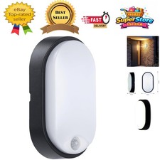 Modern Black LED Bulkhead Light with Adjustable PIR for Outdoor Installation