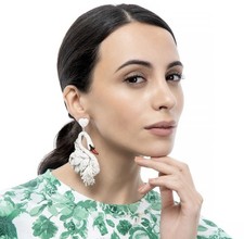 Deepa Gurnani Handmade Swan Earrings
