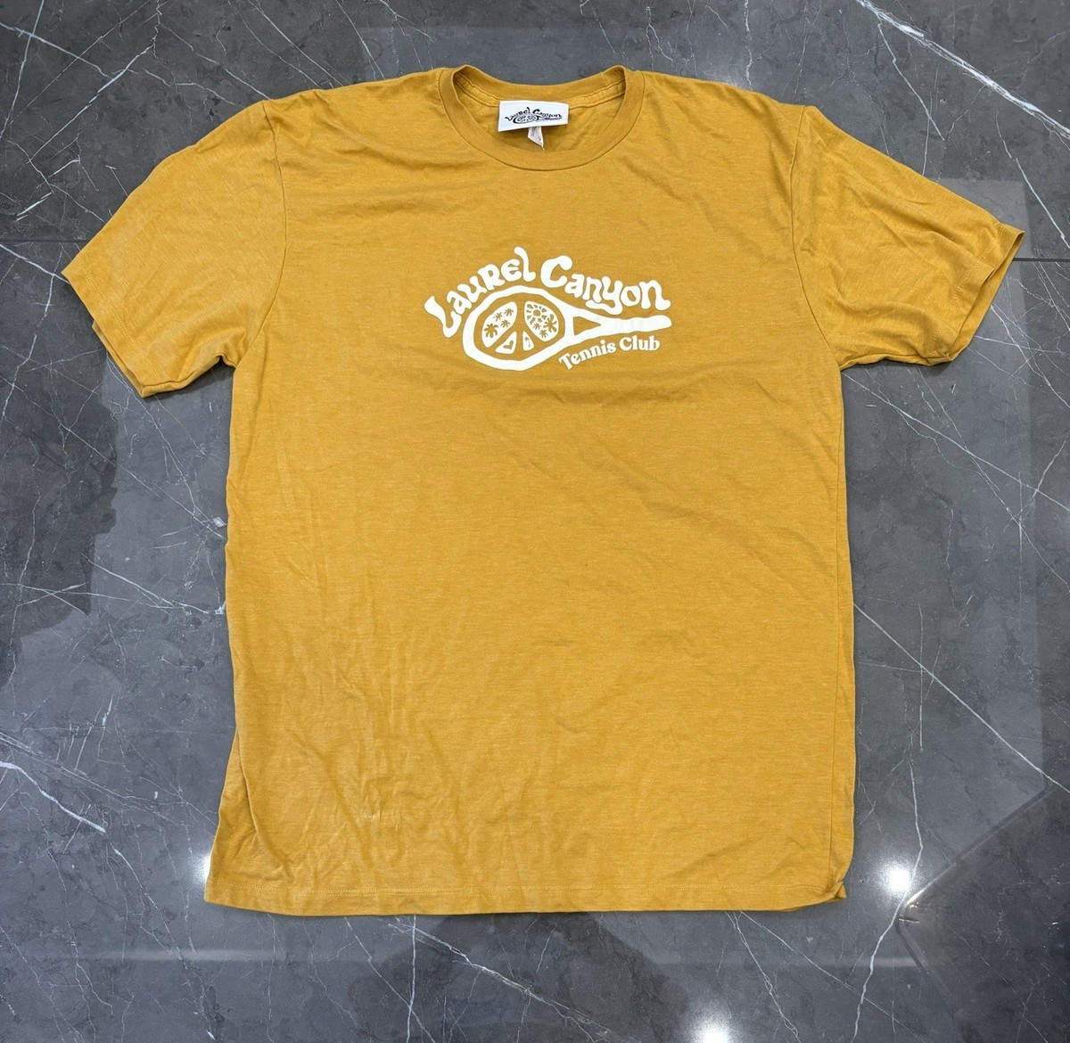 Laurel Canyon Tennis Club Yellow T Shirt XL Worn Euphoria By Lexi Maude Apatow