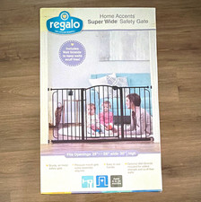 Regalo Super Wide Adjustable Pressure-Mounted Metal Gate, Black 29-58 x 30"