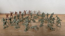 Vintage 60s Marx 43 Toy Soldiers Army Men Medics Stretchers Wounded Soldiers Etc