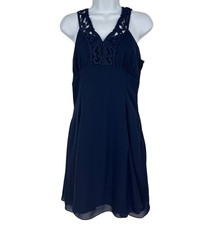 Vintage Scott McClintock Sleeveless Cocktail Dress Lace Back & V-Neck Size 10