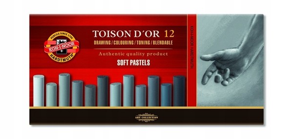 Koh-I-Noor Toison D'or Pastellkreiden 12 Farben, Rund-image