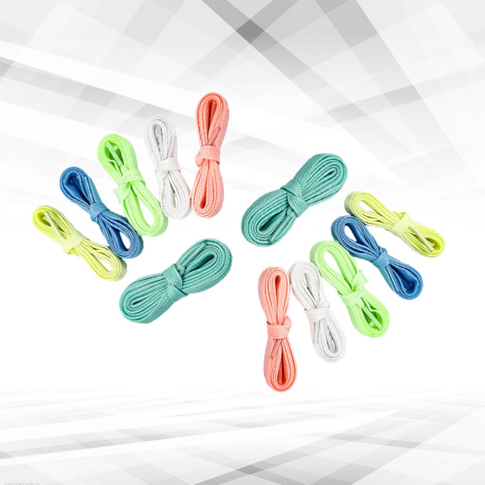 APL Nastro per lacci per scarpe da ginnastica 12 pezzi Glow in the dark colorato spesso