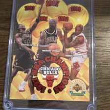 Rare Upper Deck 1997 NBA Champions Chicago Bulls Jumbo Die Cut in original case