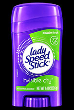 Lady Speed Stick Invisible Dry Antiperspirant Stick, Powder Fresh 1.4 oz 72HR