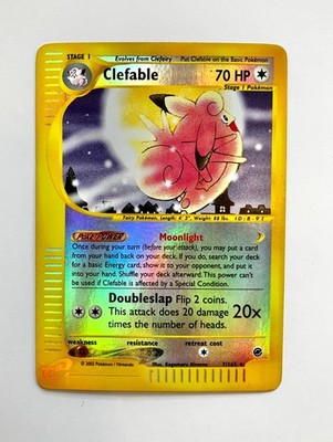 ピッピ ピクシー Clefable 旧裏 Old Back モンボホロ Holo 2002 Pokémon TCG Clefable Reverse Holo Rare Card 7/165 Expedition
