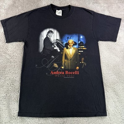 Vintage 2000 Andrea Bocelli World Tour T Shirt Men's Medium Y2K Concert Tee