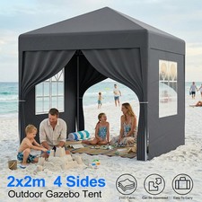 Pop Up Gazebo 2×2m 2.5x2.5m 3×3m Marquee Garden Tent Canopy Outdoor With 4 Sides