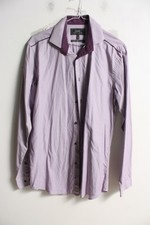 Next Mens Long Sleeve Contrast Shir - Lilac - Size 15" g80
