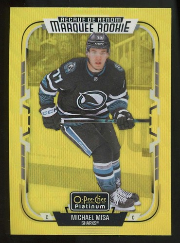 2025-26 O-Pee-Chee Platinum #229 Michael Misa Marquee Rookie Neon Yellow Surge
